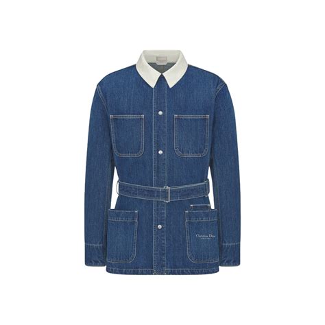 Christian Dior Couture Safari Jacket Blue Cotton Denim 